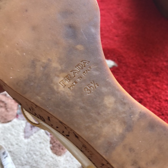 PRADA Patent Leather Cork Wedge Sandal Authentic - Picture 15 of 15